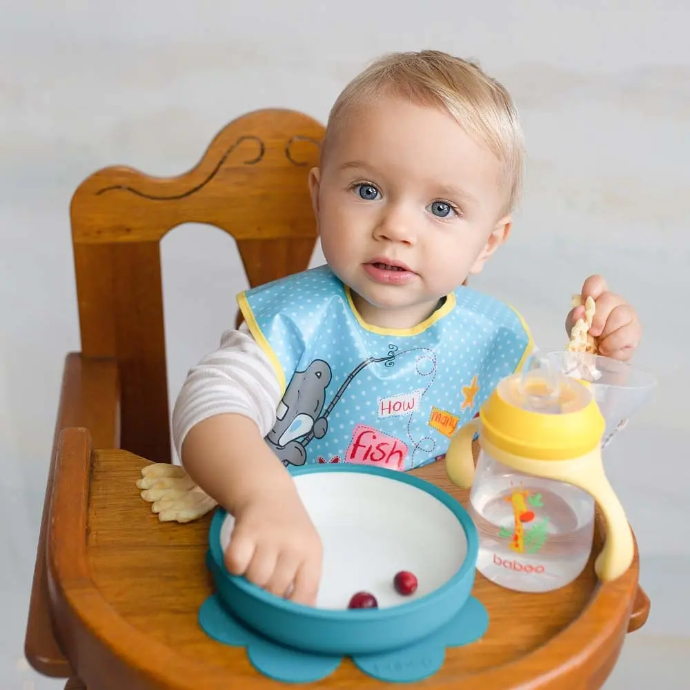 Нагрудник бавовняний Baboo Me to You, 3+ міс., синій (11-101) - фото 4