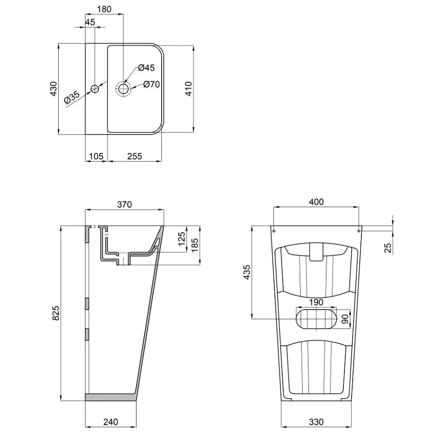 Раковина Qtap Tern напольная без донного клапана QT1711G302WN - фото 6