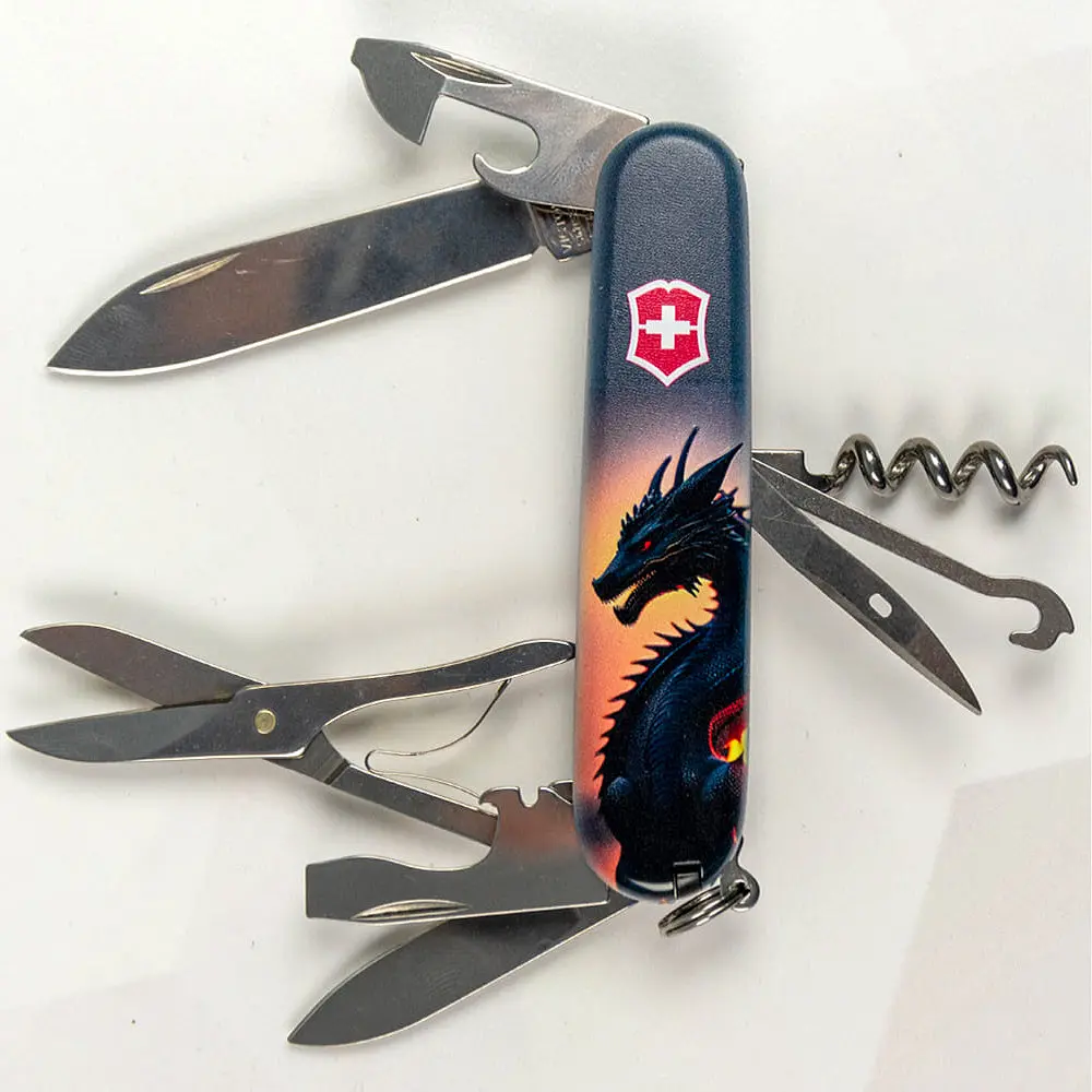 Ніж Victorinox Climber Zodiac 91мм 14функ Дракон в променях сонця - фото 3