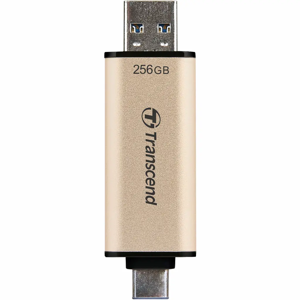 USB флеш накопичувач Transcend 256GB JetFlash 930 Gold-Black USB 3.2/Type-C (TS256GJF930C) - фото 5