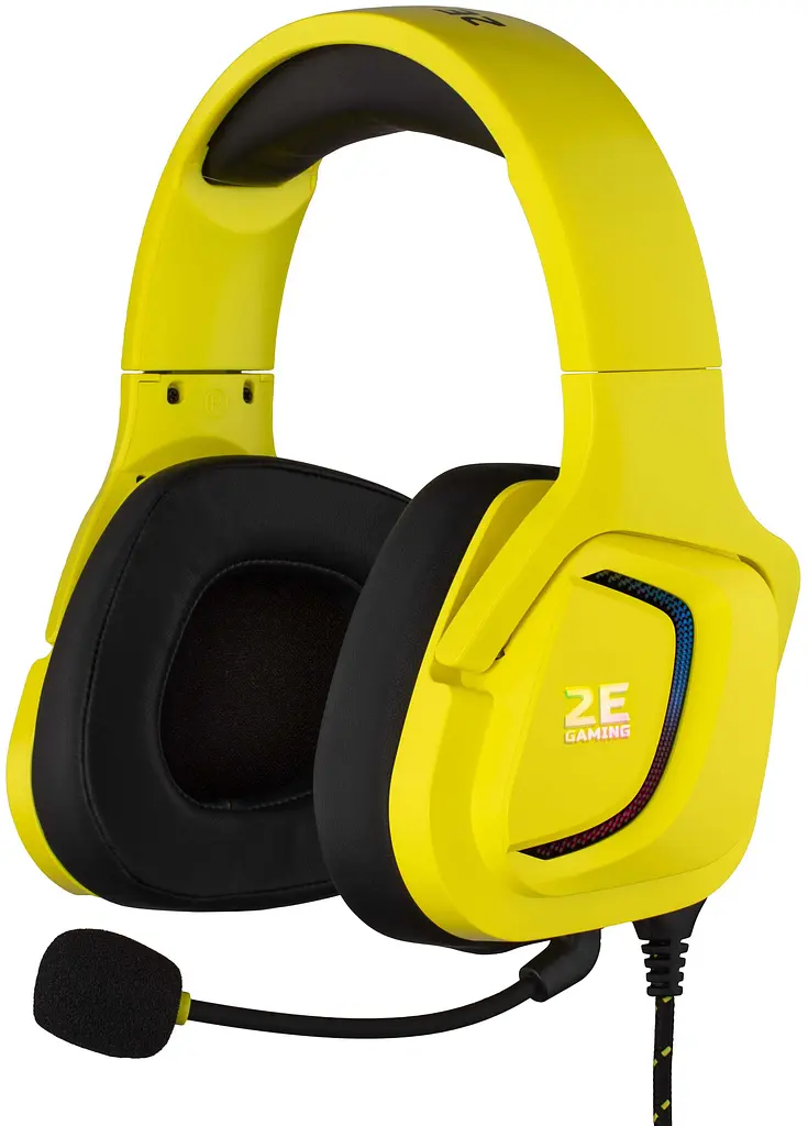 Ігрова гарнітура 2E GAMING HG340 RGB 3.5mm Yellow (2E-HG340YW) - фото 2