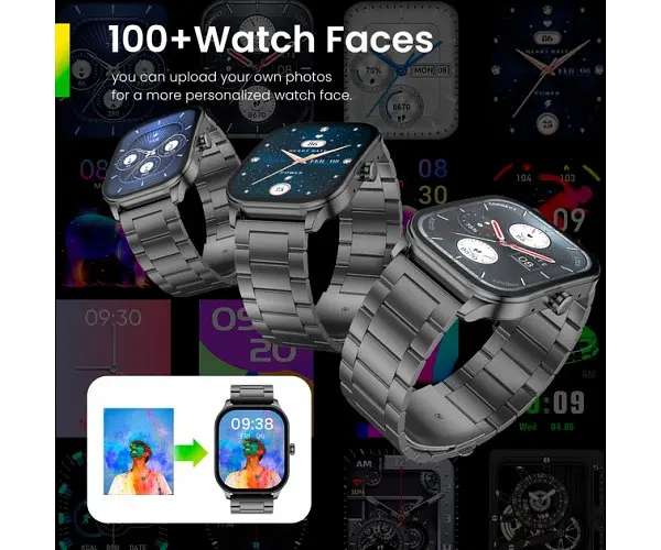 Умные часы Xiaomi Amazfit Pop 3s Metal Black Metallic Strap с металлическим ремешком черные - фото 4