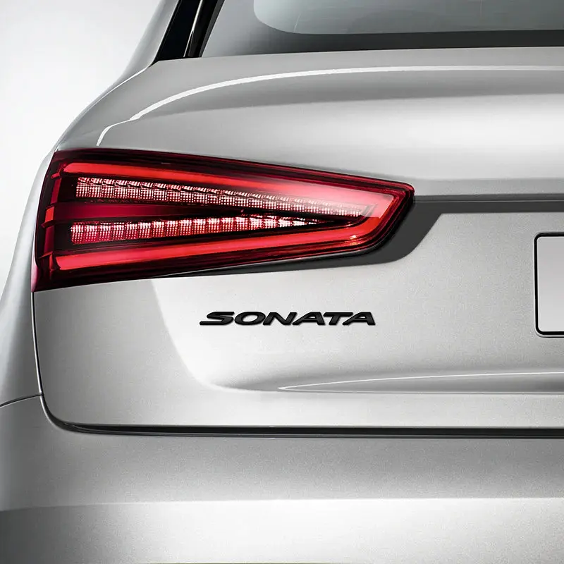 Емблема напис SONATA для Hyundai Чорна 17х222 мм метал на скотчі (OEM: 86310-3K010) - фото 2