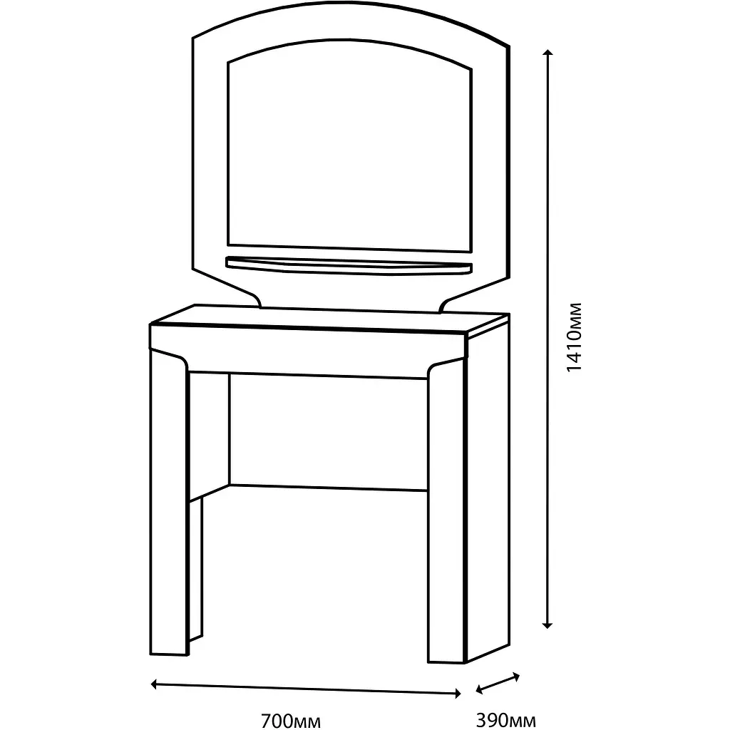 Туалетний столик Еверест Ліберті дуб крафт золотий (EVR-2253) - фото 3