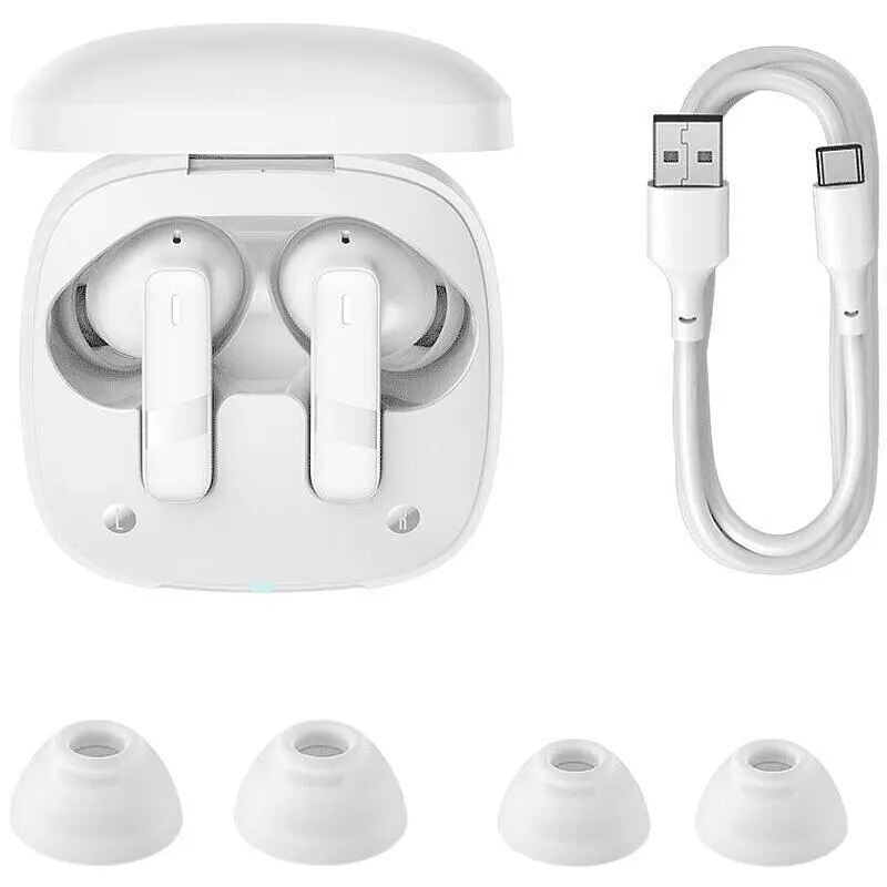 Беспроводные наушники Baseus Bowie E20 True Wireless Earphones, IPX5, BT5.3, ENC, 35mAh, 500mAh, 8h, White A00069700223-00 - фото 6