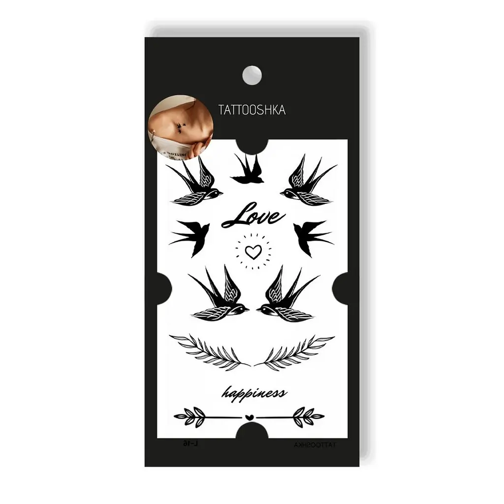 Тату Tattooshka Ластівки Love L-16 (5805800012797) shop (5805800012797)