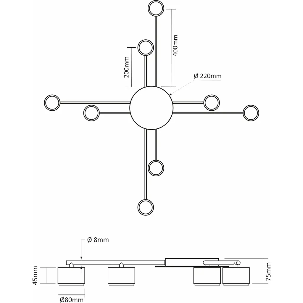 Светильник Videx под лампу 8xGX53 накладной белый (VL-SPF22B-W) - фото 3