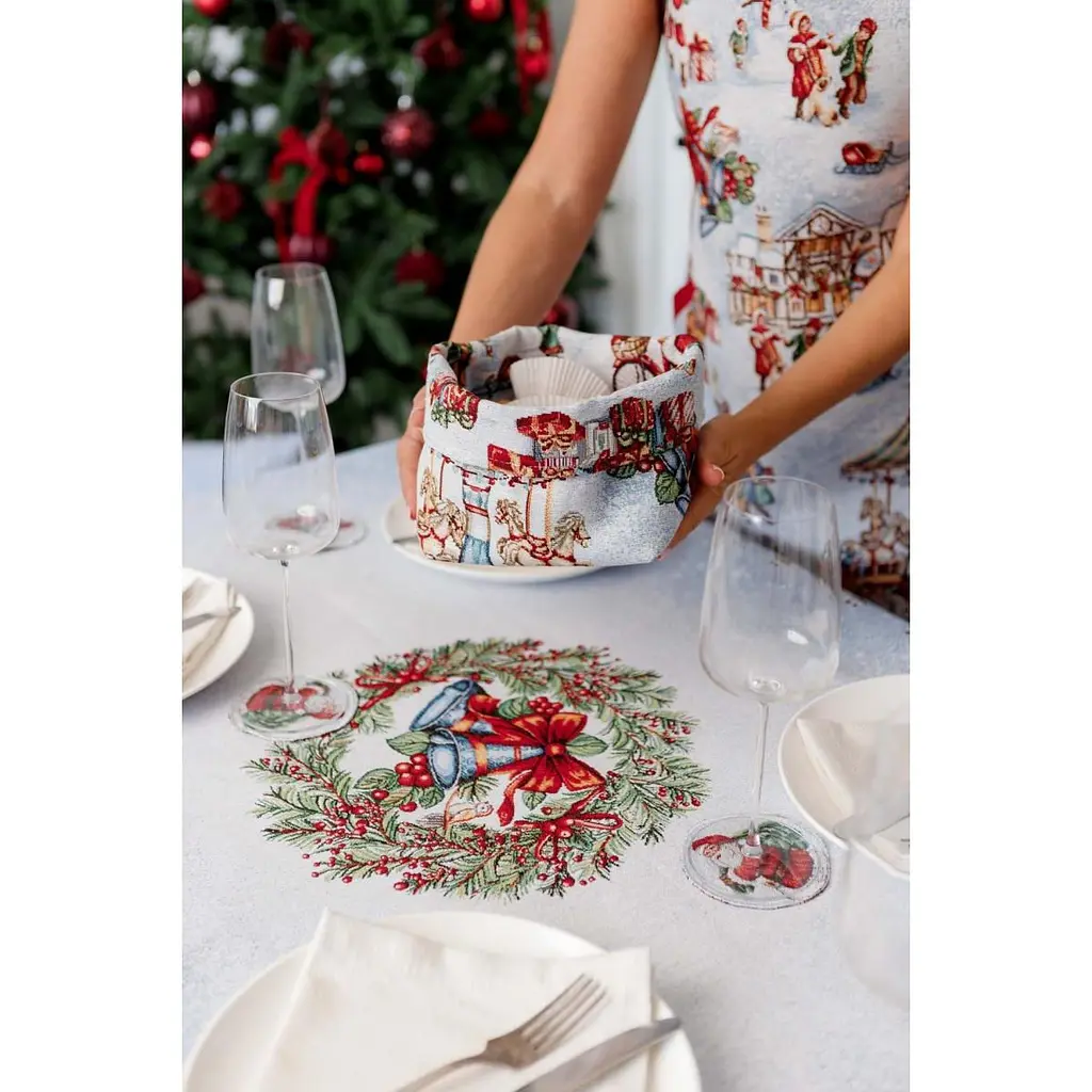 Скатерть гобеленовая Прованс Carousel с люрексом 135 x 350 см (41807) - фото 5