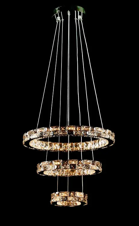 Світлодіодна люстра Splendid Ray L50604J/500+350+200/3 LED з кришталем, хром, 100 Вт, з пультом і димером - фото 5