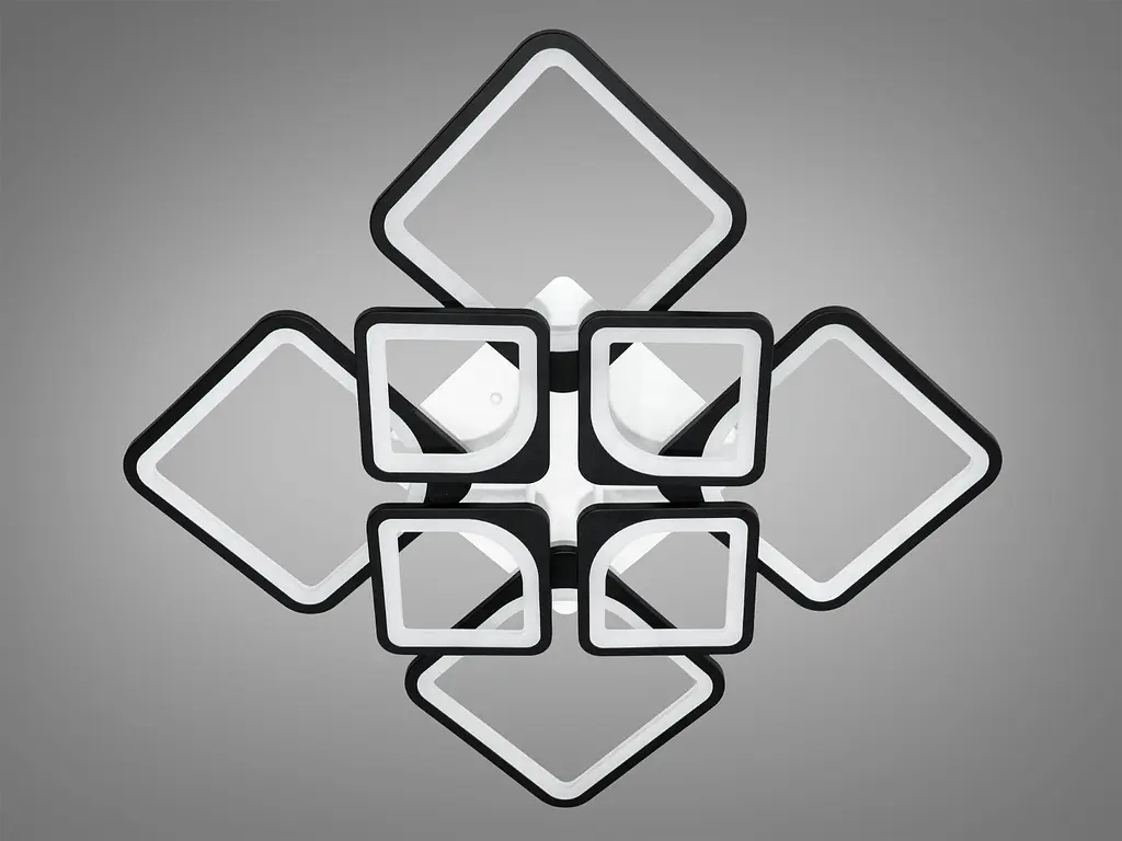 Потолковая светодиодная люстра смарт светильник с пультом, 135W, черный - фото 4