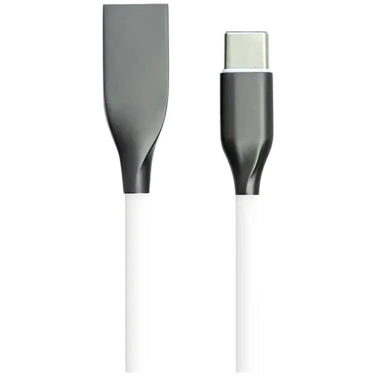Кабель PowerPlant CA910717 Silicon cable USB - Type-C 1м White