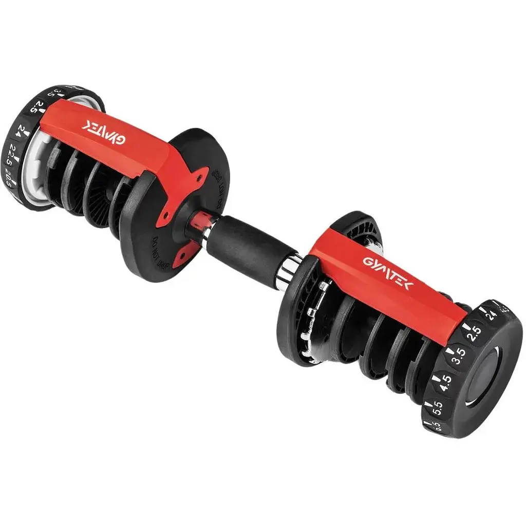 Гантель разборная регулируемая Gymtek 2.5-24 кг красная - фото 4