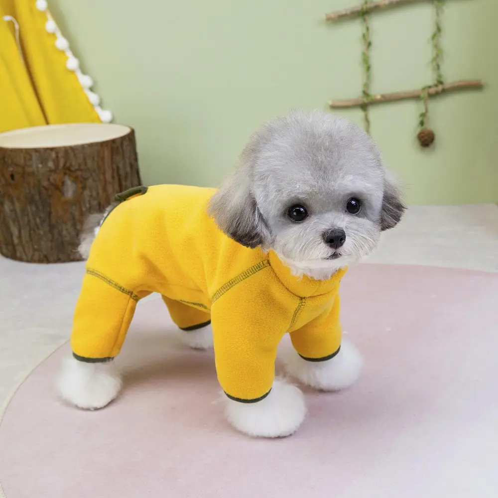 Флісовий комбінезон для собак із зеленою окантовкою, жовтий XL Multibrand zoo0005631 - фото 2