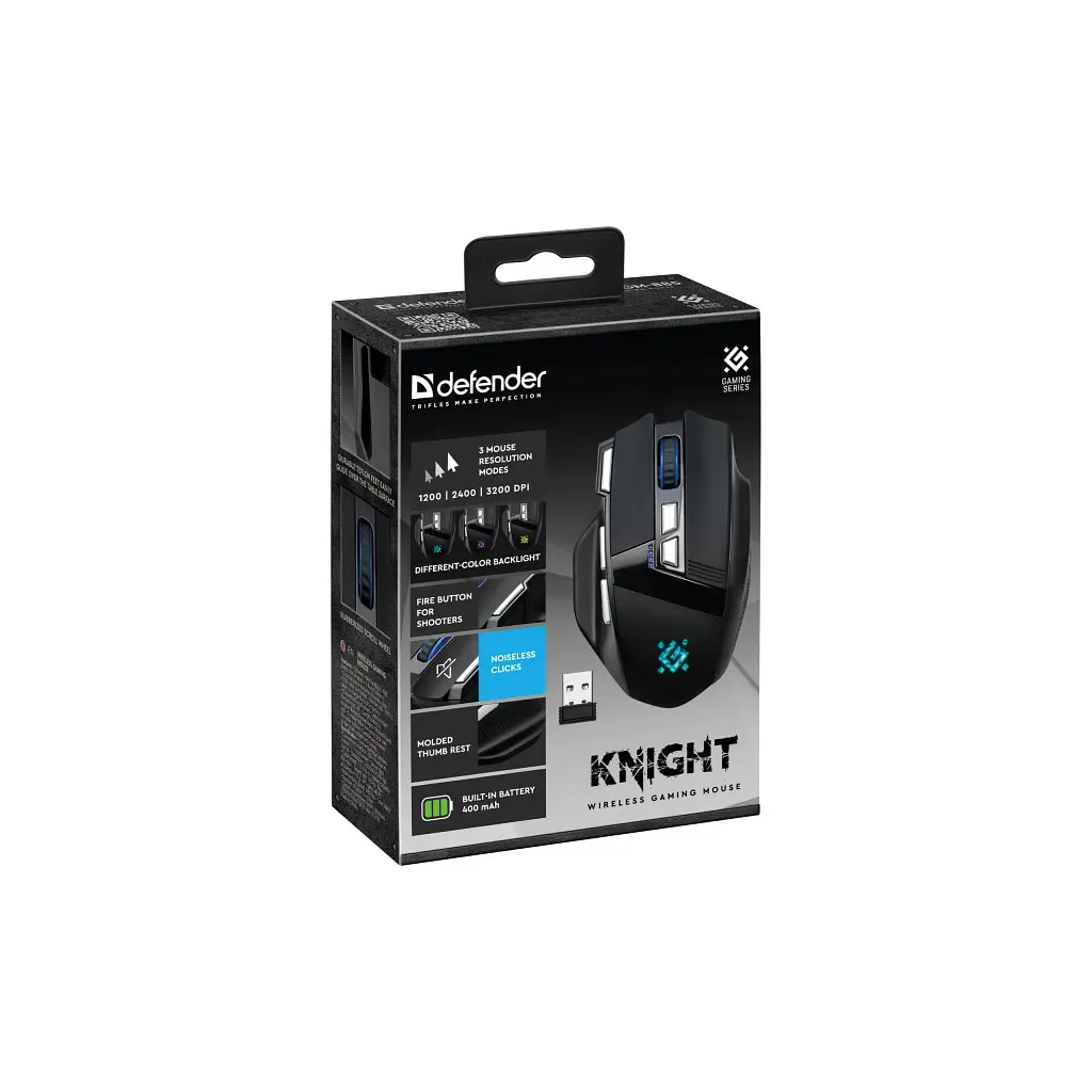 Мишка Defender Knight GM-885 Wireless Black (52885) - фото 8