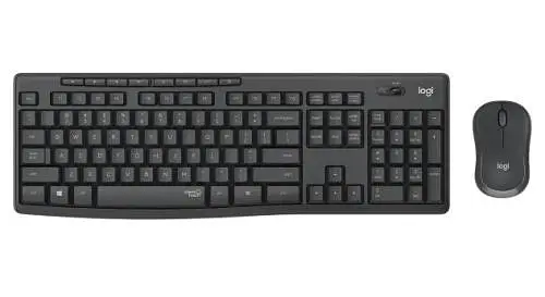 Комплект бездротовий Logitech MK295, графітовий, клавіатура + миша, вологозахищена конструкція, технологія 'SilentTouch'