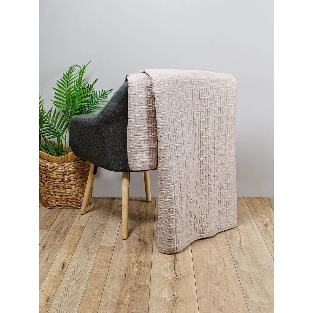 Покривало стьобане Home Line Мікрофібра 160x210 см бежеве (182153) - фото 2