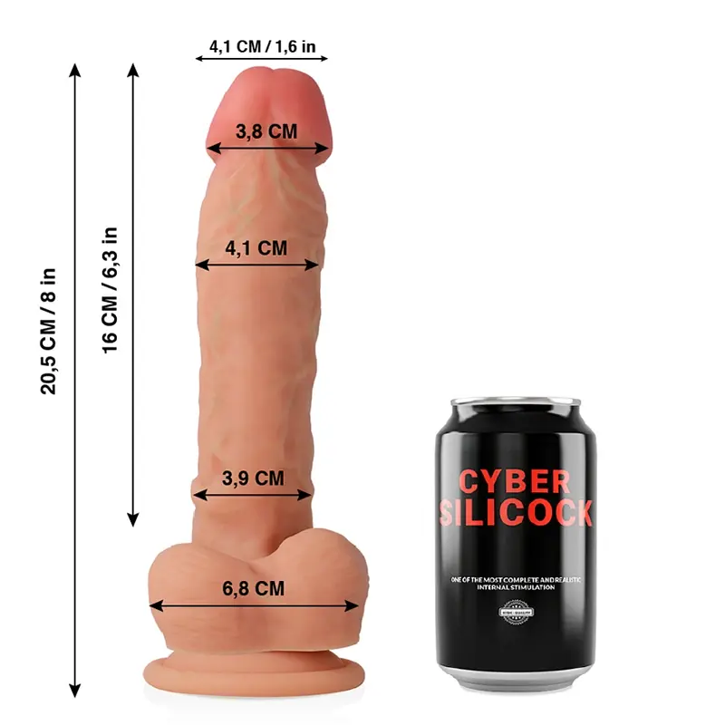 Фалоімітатор Cybersilicock Dong 20.5 см (тілесний) - фото 10