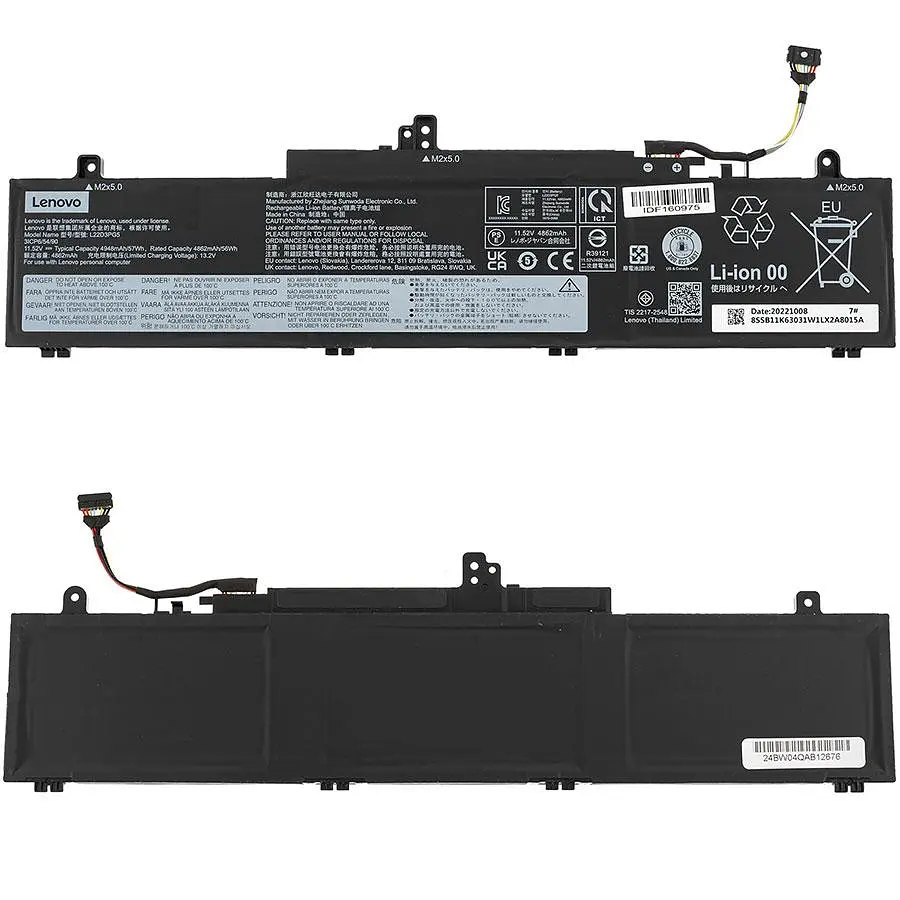 Батарея для ноутбука Lenovo L22B3PG5 (ThinkPad E14 Gen 5) 11.52V 4948mAh 57Wh Чорний - фото 2