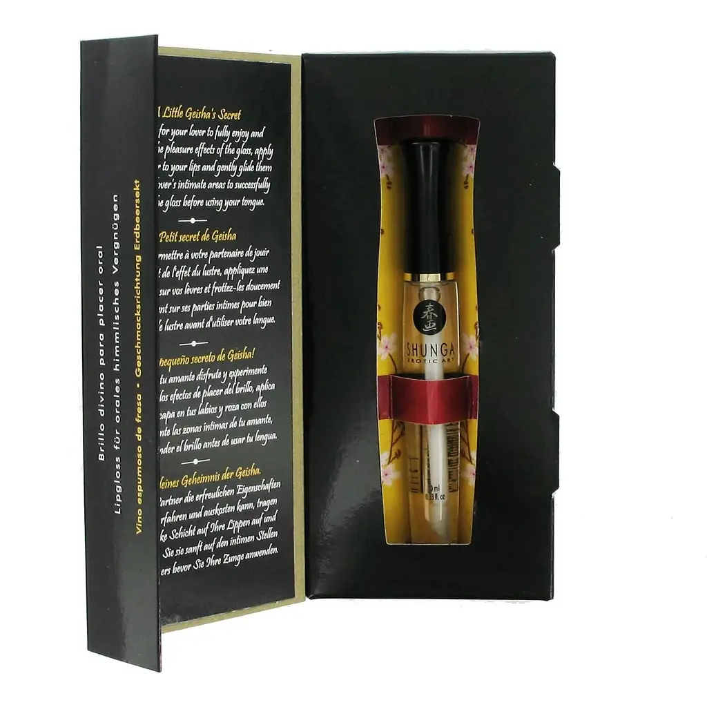Стимулювальний блиск для губ Shunga LIPGLOSS - Sparkling Strawberry Wine (10 мл) - фото 3