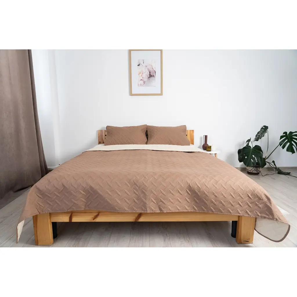 Покривало з наволочкою ТЕП Vintage 240х180 см капучінове (4-00509_21091) - фото 2