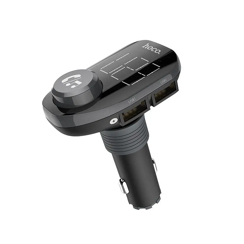 Автомобільний FM модулятор (трансмітер) Модулятор Bluetooth HOCO E45 2 USB Чорний (Оригінал) - фото 3
