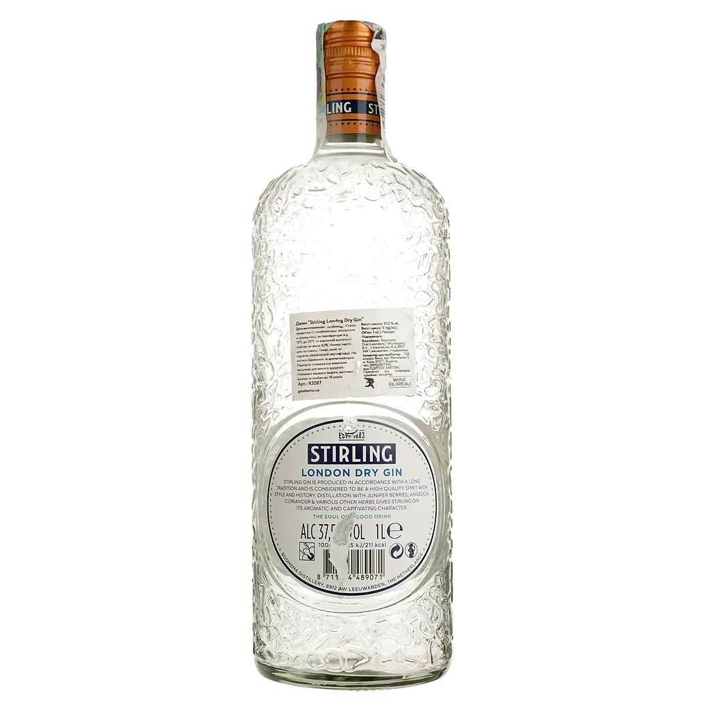 Джин Stirling London Dry 37.5% 1 л - фото 2