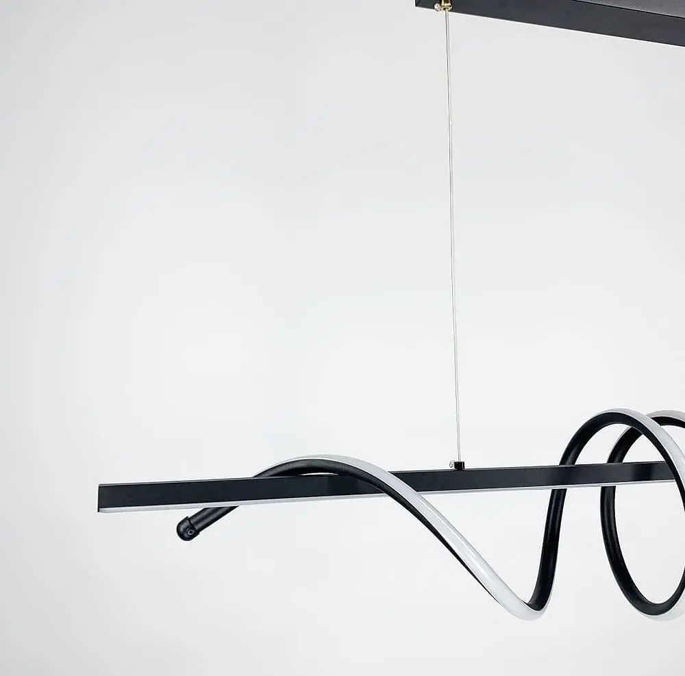 Скандинавская LED люстра в черном корпусе 100х19 см Line F | Ст. H24L-1000 BK - фото 6