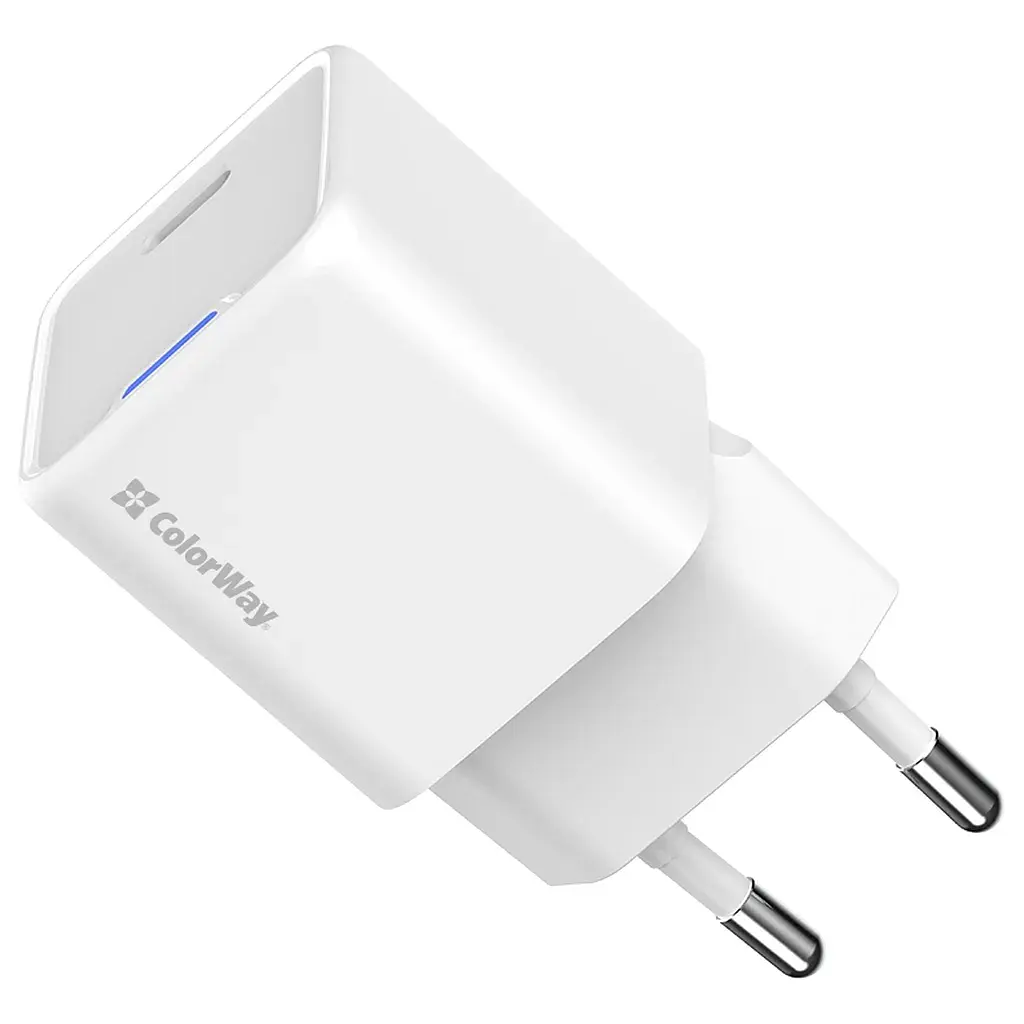 Зарядний пристрій ColorWay C101C GaN Mini 20W PD PPS USB-C white (CW-CHS059PD-WT) - фото 4