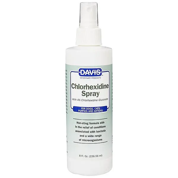 Спрей Davis Chlorhexidine Spray Девіс із 4% хлоргексидином для собак і котів із захворюваннями шкіри, 237 мл (CHSP08)