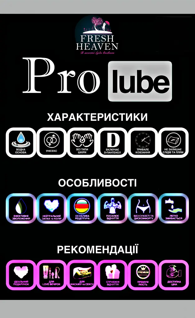 Iнтим-змазка Fresh Heaven універсальна Pro Lube 1000ml та охолоджуюча Сool Lube 250ml  - фото 3