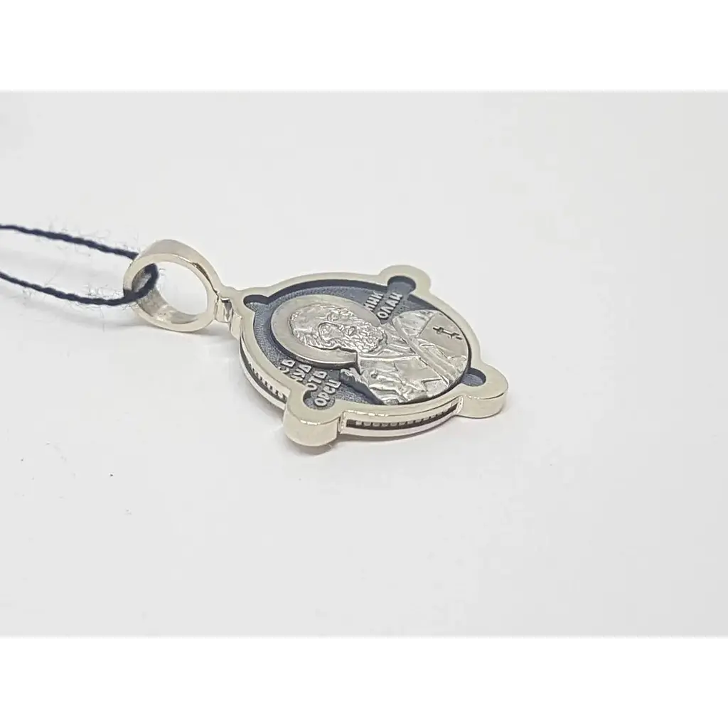 Золота підвіска Харківська ювелірна фабрика-ікона. Св. Чудотворець Миколай. 11566-ЧБЕЛ - фото 2