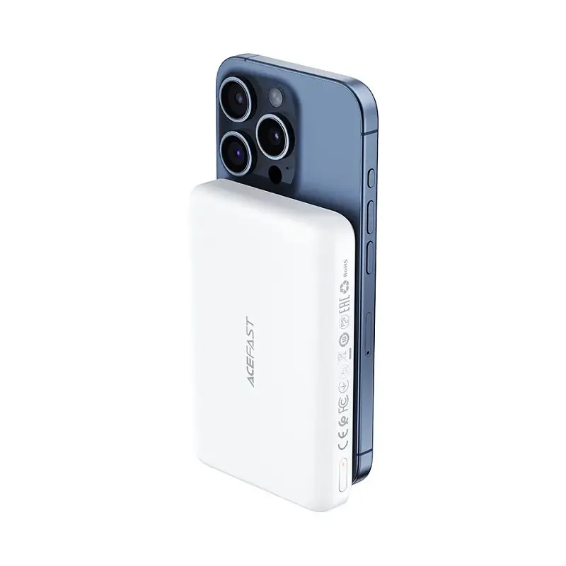 Зовнішній аккумулятор ACEFAST M26-10000 PD20W magnetic fast wireless charging power bank білий - фото 2