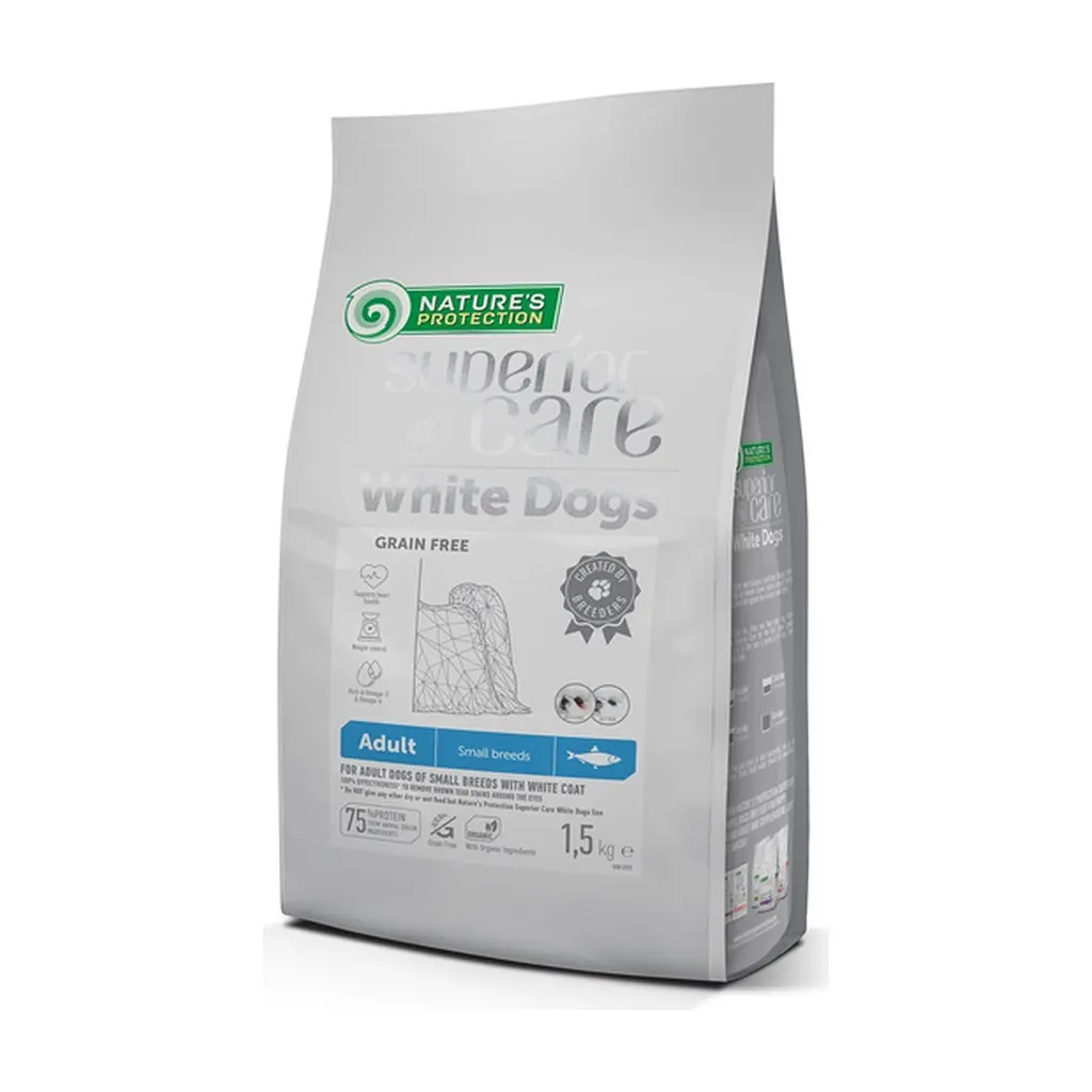 Сухий корм для собак Nature's Protection Superior Care White Dogs Grain Free Herring Adult 1.5 кг (NPSC47439)