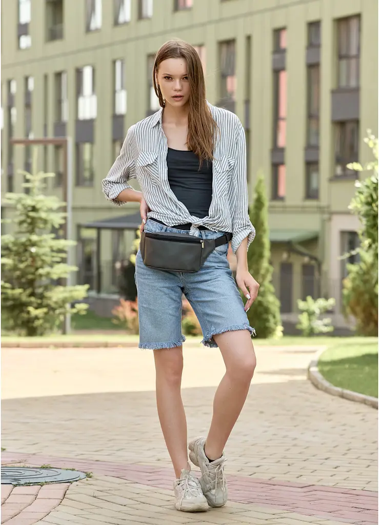 Поясна сумка бананка Sambag Tirso MSH графітовий 31 х 12 х 5 см (80111009) - фото 2
