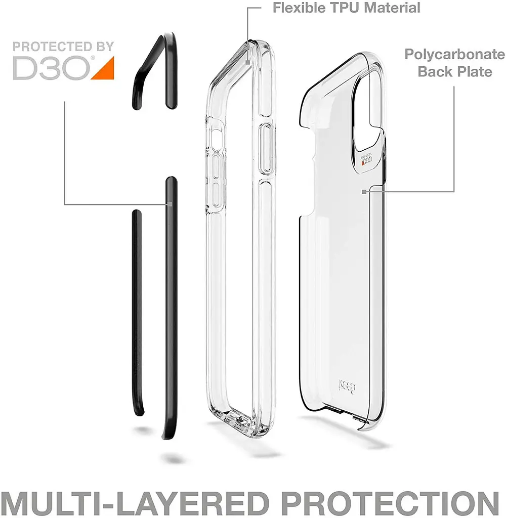 Протиударний прозорий чохол Gear4 Piccadilly D3O для iPhone 12 Pro Max (6.7") Blue + Transparent - фото 2