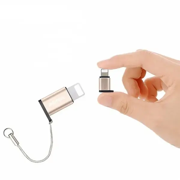Переходник Remax RA-USB2 microUSB to Lightning золотистый - фото 4