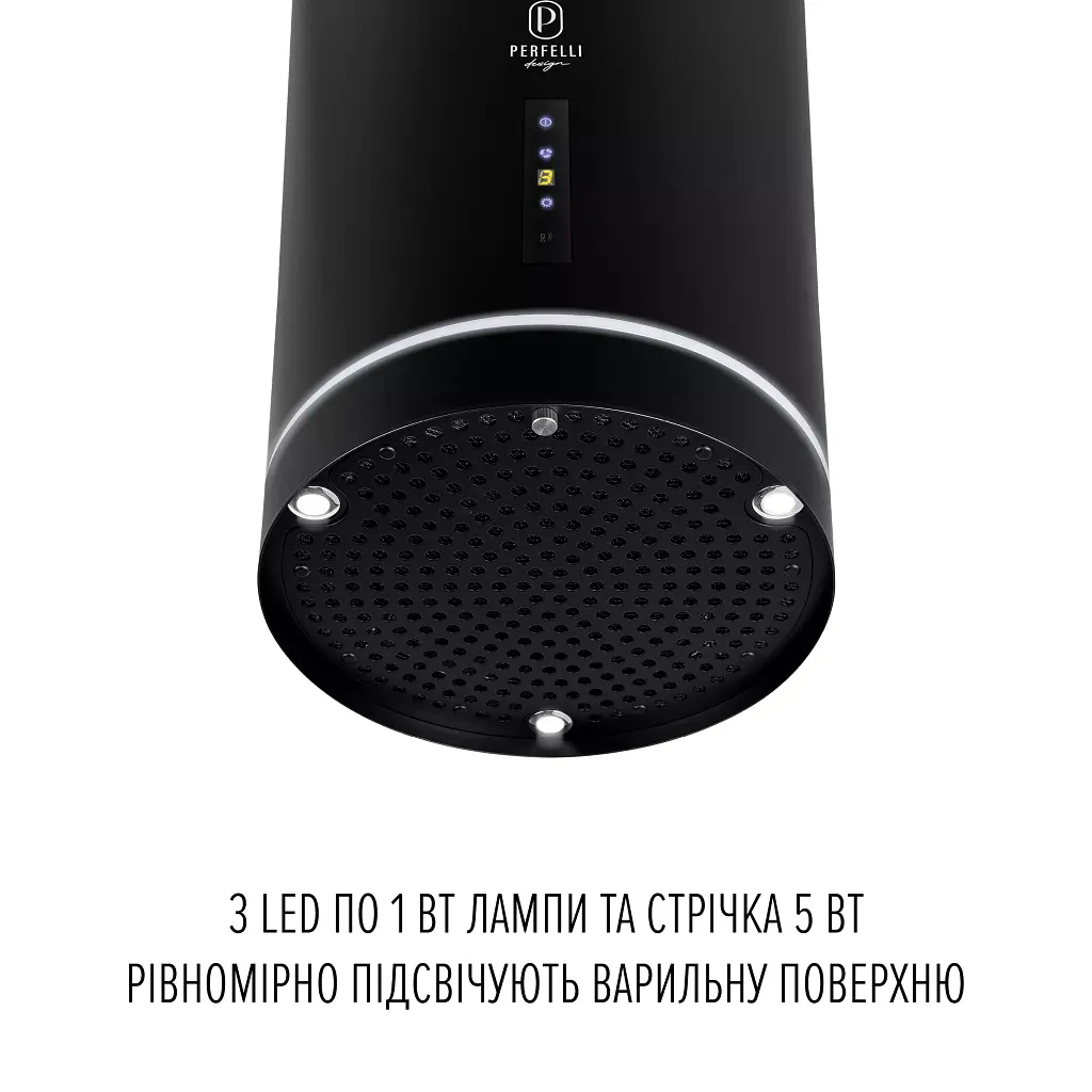 Витяжка острівна Perfelli Design Isola 35 Nero Silenzio - фото 5