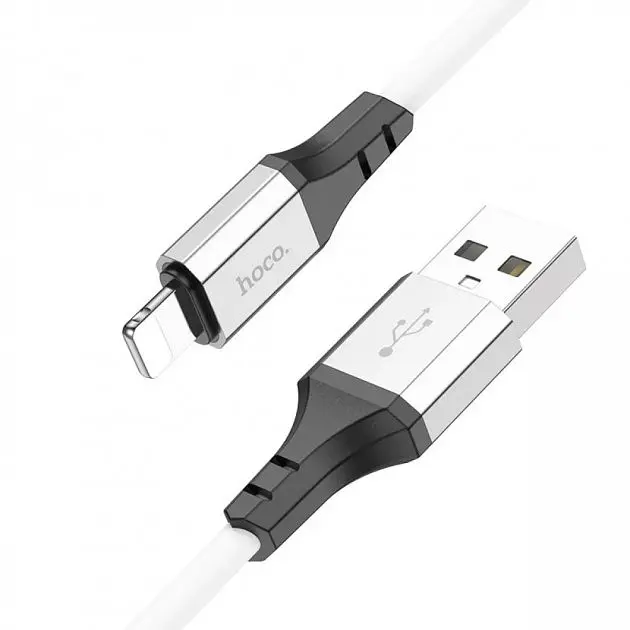 Кабель Hoco X86 iP Spear silicone charging data cable White - фото 2