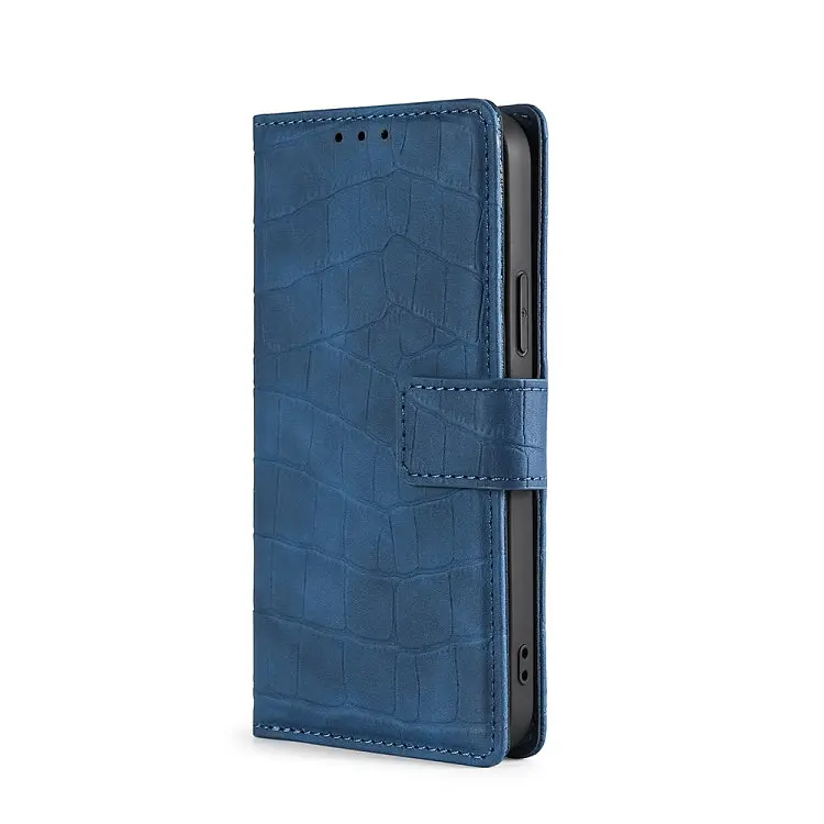 Чохол-книжка Skin Feel Crocodile Texture для iPhone 14 - синій - фото 2