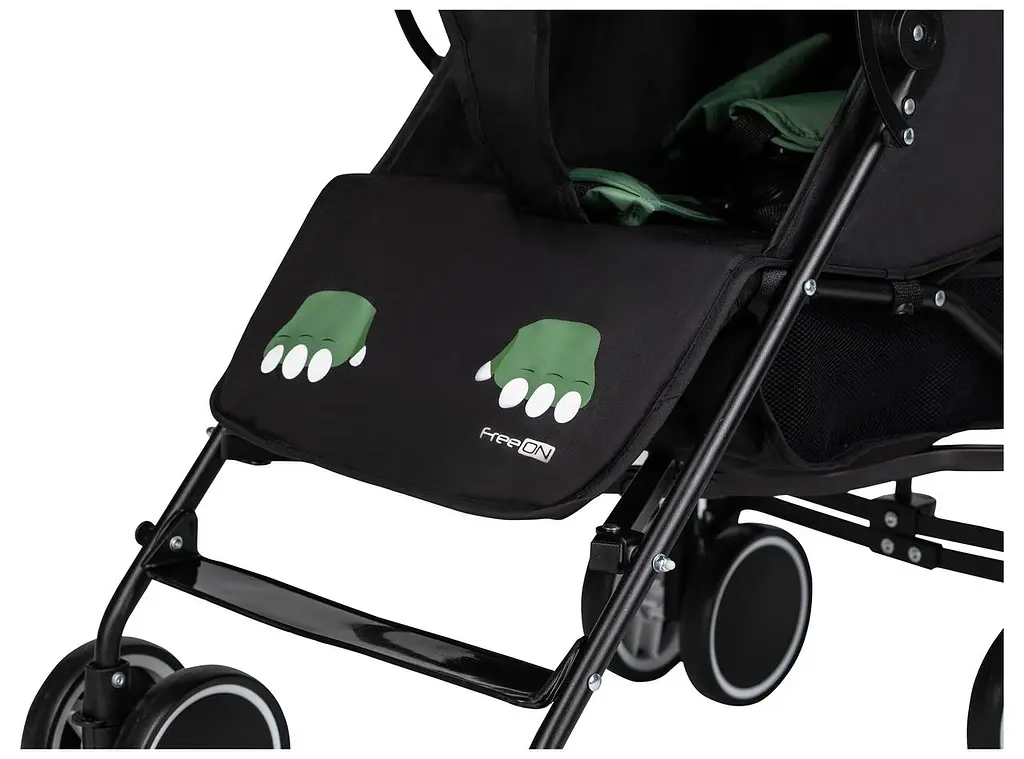 Коляска для ребенка прогулочная FreeON Simple, black - dark green  - фото 5