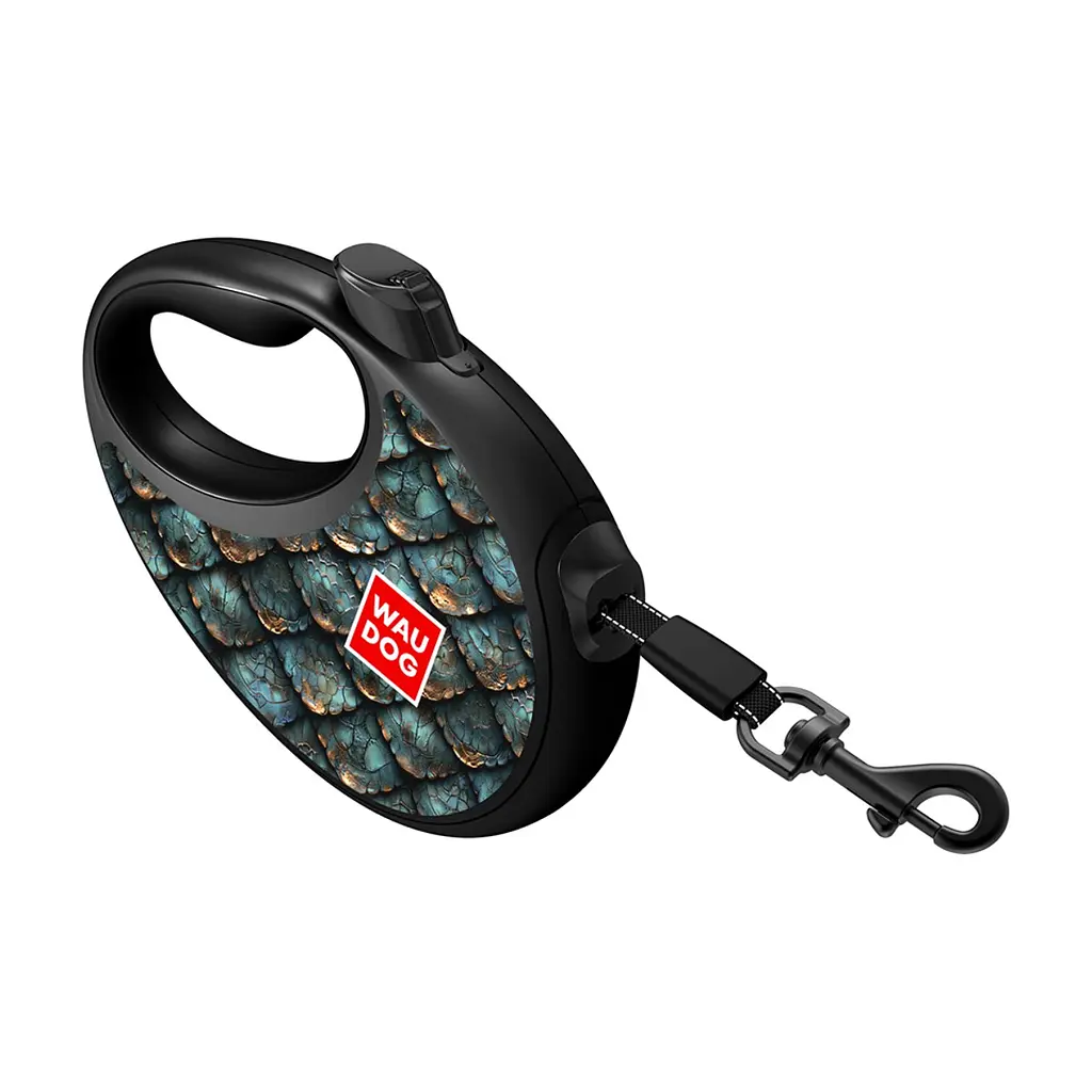 Повідець для собак WAUDOG R-leash з контейнером для пакетів "Луска", світловідбивна стрічка M (256-0179) - фото 3