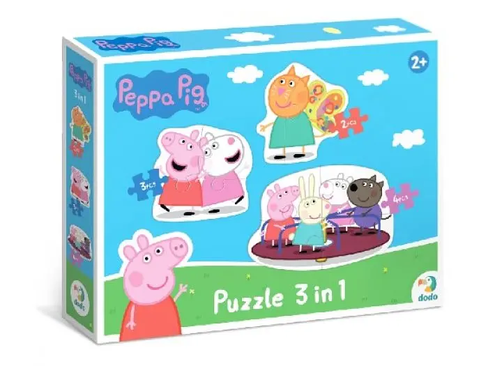 Пазли 3 в 1 Peppa Pig, DoDo, 2-3-4 ел. - фото 2