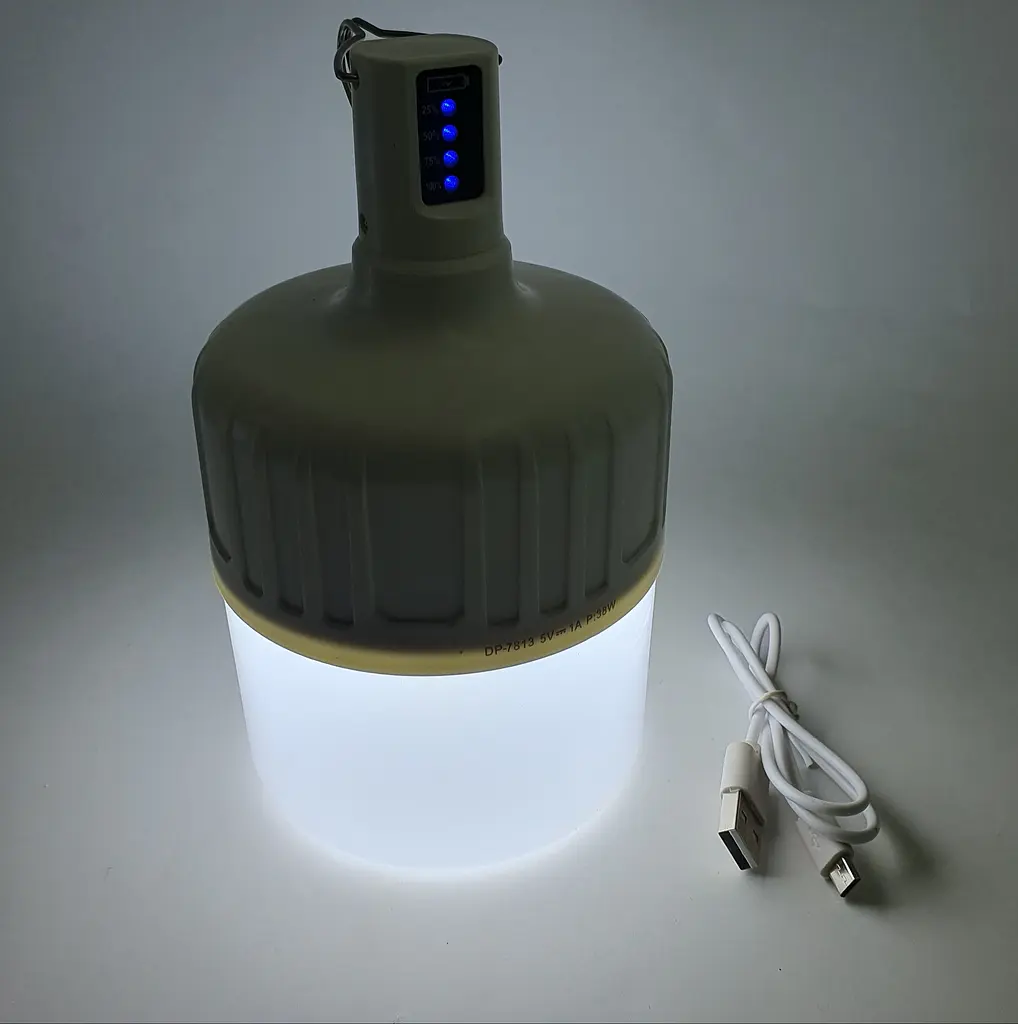 Акумуляторна кемпінгова LED лампа 38W 4000mAh світильник з гачком USB зарядка ліхтар світильник 18х9см 2 режими яскравості DP 7813 - фото 2