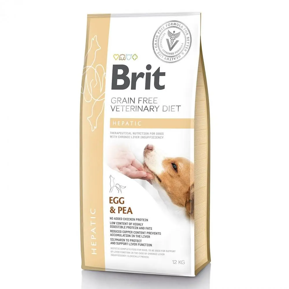 Дієтичний сухий корм Brit GF VetDiet Dog Hepatic для собак, при хворобі печінки з яйцем, горохом, бататом та гречкою 12 кг (арт.170946/528158)