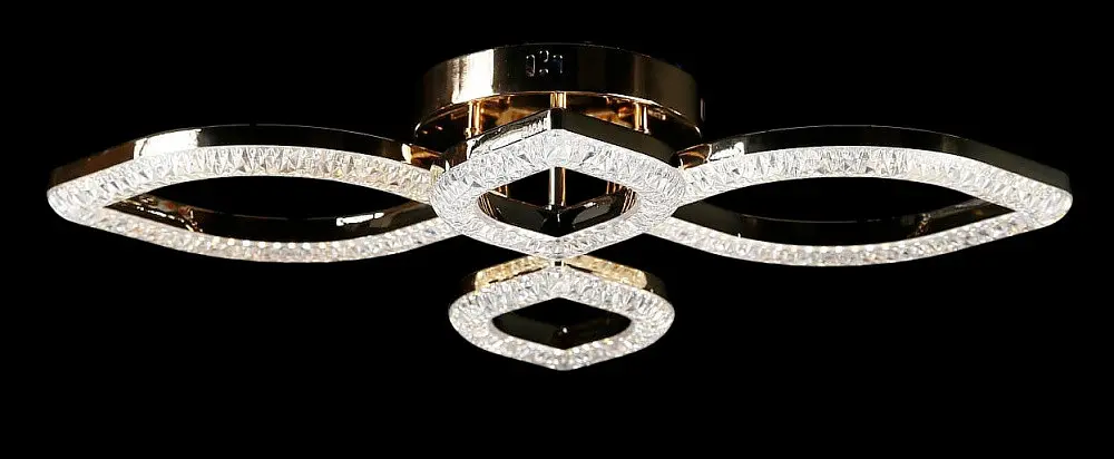 Люстра стельова LED Splendid Ray LT8005/2+2, 120W, золото, білий, сучасний стиль з пультом, димер - фото 4