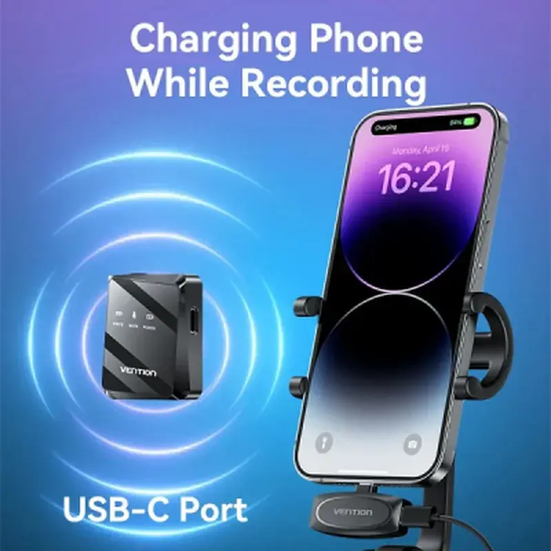 Мікрофон Vention USB-C 2-Pack Wireless Lavalier Black (NCBB0) - фото 9