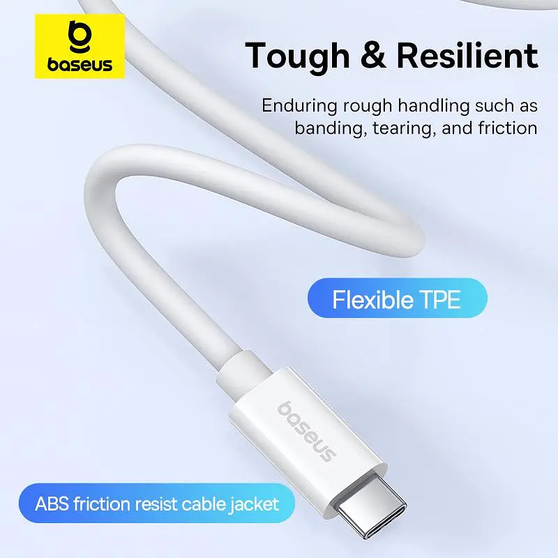 Дата кабель Baseus Superior Series 2 USB4 Full-Function Type-C to Type-C 240W (1m) (P10365200211) Moon White - фото 8