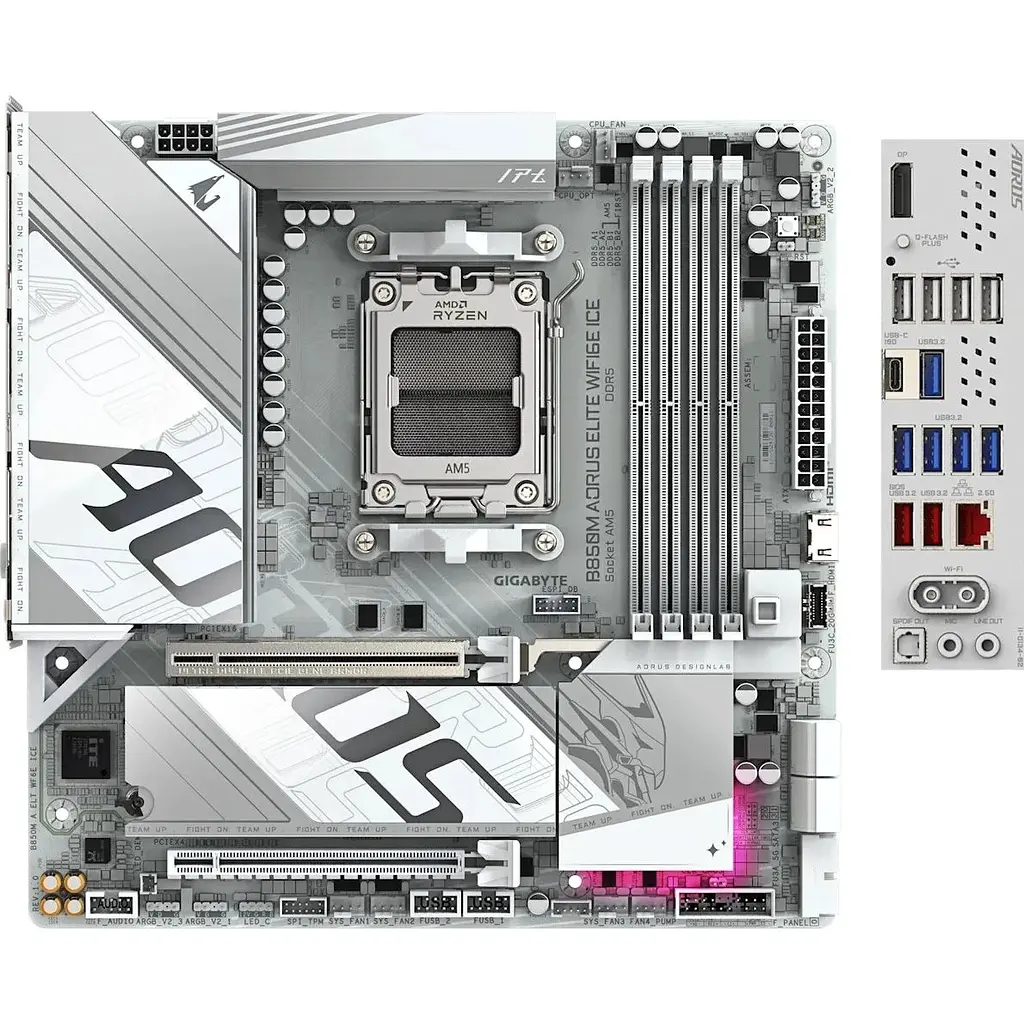 Материнська плата AORUS B850M Elite WIFI 6E Ice [139975] - фото 5