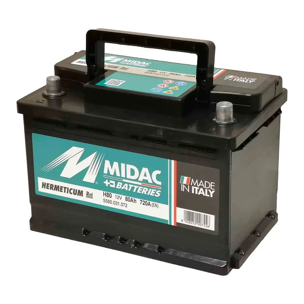 Аккумулятор 6СТ-80A MIDAC HERMETICUM, 12V, 80Ah (-/+) евро, EN720А - фото 3