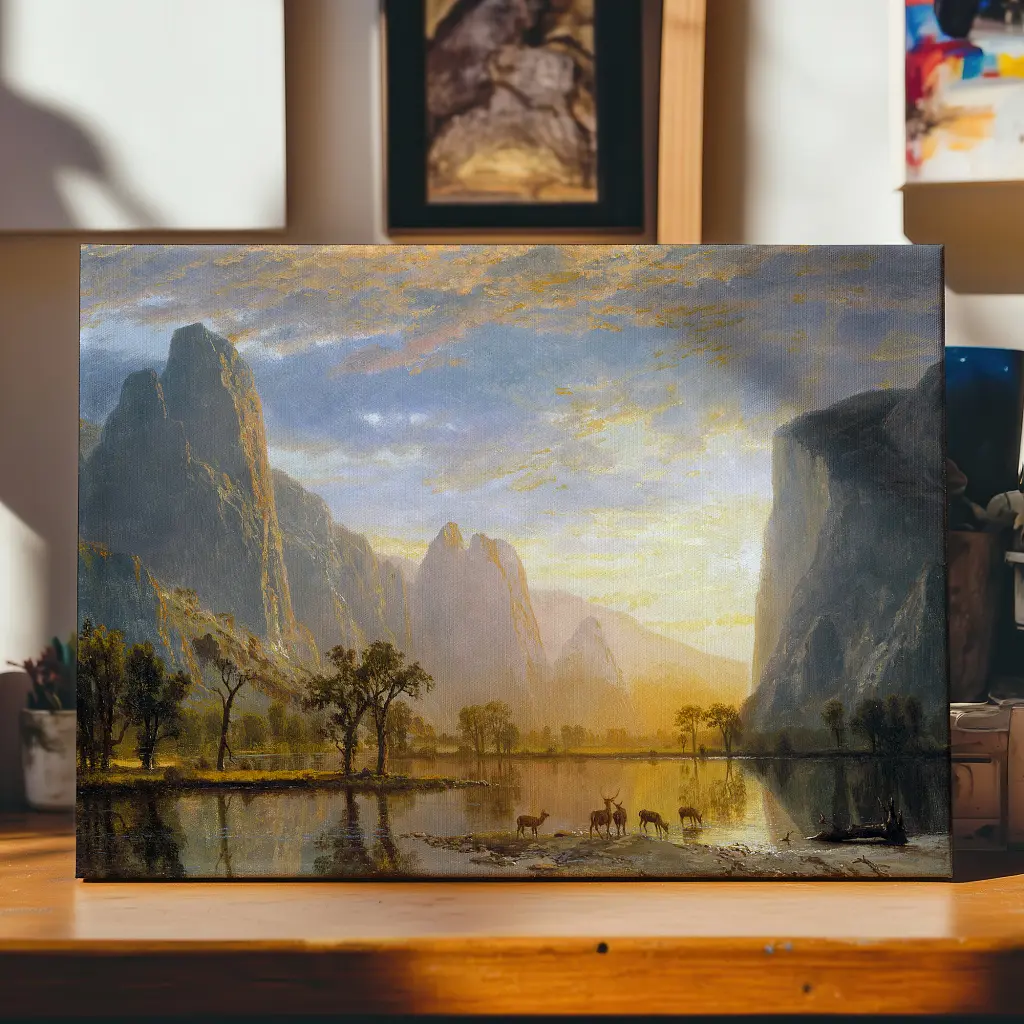 Інтер'єрна картина Долина Йосеміті, Альберт Бірштадт, Albert Bierstadt, репродукція картини, 60×90 см (id7003) - фото 3